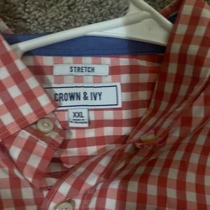 Crown & Ivy 2Xl Stretch Long Sleeve Button-Up shirt